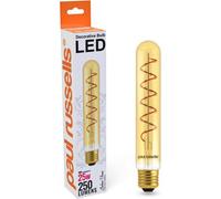 paul russells Flexible Spiral Filament T32 LED Edison Screw E27 Vintage Lights - Pack of 1 - 25W Equivalent, 4W 1800K ES Long Tube Decorative Retro Bulbs Non-Dimmable - Extra Warm White, Flicker Free