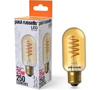 Paul Russells T45 Led Filament E27 Bulb, 4W 25W Eq, 250Lm, 1800K, Non-Dimmable, 1 Pack, Retro