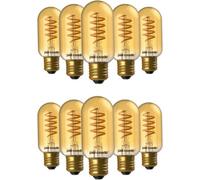 paul russells T45 LED Filament Edison Screw E27 Vintage Lights - Pack of 10 - 25W Equivalent Replacement 4W 250LM Lumens 1800K ES Decorative Cage Bulbs Non-Dimmable - Extra Warm White Retro