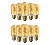 paul russells T45 LED Filament Edison Screw E27 Vintage Lights - Pack of 10 - 25W Equivalent Replacement 4W 250LM Lumens 1800K ES Decorative Cage Bulbs Non-Dimmable - Extra Warm White Retro