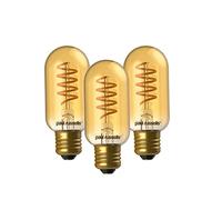 paul russells T45 LED Filament Edison Screw E27 Vintage Lights - Pack of 3 - 25W Equivalent Replacement 4W 250LM Lumens 1800K ES Decorative Cage Bulbs Non-Dimmable - Extra Warm White Retro