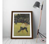 Paul S‚rusier - Breton Wrestling Stunning Framed Wall Art Print Picture - A2 - Walnut Frame