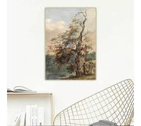 Paul Sandby "Landscape with a man playing a pipe under an old tree" Canvas Prints Painting Art Picture Home Decoration(40x60cm/Frameless)
