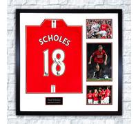Paul Scholes Signed Manchester United Shirt Elite - Framed
