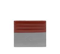 Paul & Shark fin-embossed leather card holder - Brown One Size