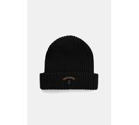 Paul & Shark Men's Ribbed Wool Beanie with Anchor Badge - Black