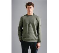 Paul & Shark Men's X-Soft Cotton Tencel Sweatshirt with Embroidered Shark - Green - XX Large