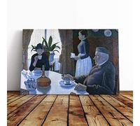 Paul Signac Breakfast Canvas Print | Gallery Wrapped 30mm Frame Wall Art | 24x16 inches | Ready to Hang | Modern Picture | Living Room Bedroom Lounge Office