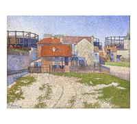 Paul Signac Gasometers At Clichy Large Wall Art Print Canvas Premium Poster Mural