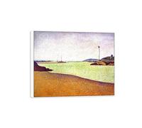Paul Signac Painting Reproductions. Picture Print on Canvas. Beacons at Saint-Briac. White Frame Wall Art Poster for Living Room Decoration 63x50cm