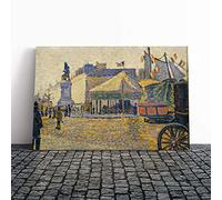 Paul Signac Place Clichy Canvas Print | Gallery Wrapped 30mm Frame Wall Art | 20x14 inches | Ready to Hang | Modern Picture | Living Room Bedroom Lounge Office