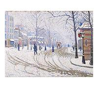 Paul Signac Snow Boulevard De Clichy Paris Art Print Canvas Premium Wall Decor Poster Mural