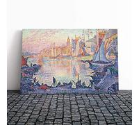 Paul Signac The Port of Saint Tropez Canvas Print | Gallery Wrapped 30mm Frame Wall Art | 24x16 inches | Ready to Hang | Modern Religious Picture | Living Room Bedroom Lounge Office