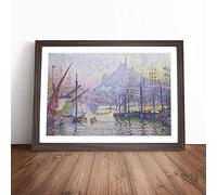 Paul Signac View pf the Port Marseilles | Framed Wall Art Print | Modern Home Decor Picture | Ready to Hang Artwork for Living Room, Bedroom, Kitchen or Office | Multiple Sizes