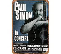 Paul Simon - The Essential, Mainz 2008 - Konzertplakat Plaque Poster Metal Tin Sign 8" x 12" Vintage Retro Wall Decor