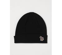 PAUL SMITH 100% Virgin Wool Beanie Hat with Cuff and Logo Patch - Size: OS - male