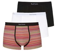 Paul Smith 3-Pack Multi-Stripe & Solid Boxer Trunks, Black/White/Multi - Medium