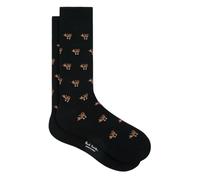 Paul Smith Black Karim Brown Cat Socks. One Size