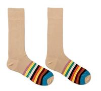 Paul Smith Carter Tipping Brown Socks Camel and Colourful Stripes. One Size