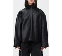 PAUL SMITH Cropped Lambskin Leather Jacket with Oversized Fit and High Neck - Size: 42 - female