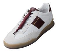 Paul Smith Dover Mens Fashion Trainers in White Burgundy - 8 UK