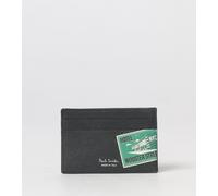 PAUL SMITH Graphic Print Cow Leather Card Holder with Three Slots - Size: OS - male