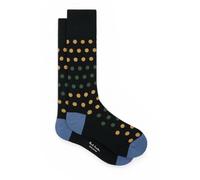 Paul Smith Kingston Yellow Green Polka Dot Black Socks. Blue Toe Heel. One Size