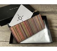 PAUL SMITH LEATHER SIGNATURE STRIPE ZIP POUCH & CARDHOLDER RETAIL £190 BNIB