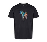 Paul Smith Mens Broad Stripe Zebra Print T Shirt, Navy Blue Tee NAVY S