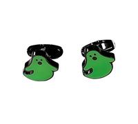 PAUL SMITH MEN'S CUFF ADARK NEON GREEN GHOST COPPER BLACK ENAMEL COATED CUFFLINKS