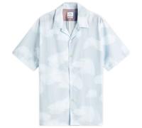 Paul Smith Men's Feather Print Vacation Shirt Blue