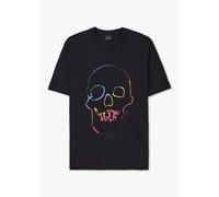 PAUL SMITH Mens Linear Skull Print T-Shirt In Black Mens Clothing Size: XXL, Colour: Black Fabric