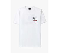 PAUL SMITH Mens One Way Zebra T-Shirt in White Mens Clothing Size: M, Colour: White Fabric
