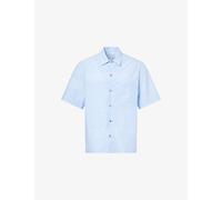 Paul Smith Mens Paul Smith Casual-Fit Short-Sleeves Cotton-Poplin Shirt Blue L