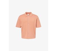 Paul Smith Mens Paul Smith Check-Print Short-Sleeves Cotton-Knit Shirt Orange L