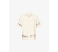 Paul Smith Mens Paul Smith Embroidered Short-Sleeve Woven Shirt White XL