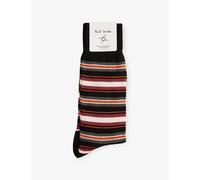 Paul Smith Mens Paul Smith Margate Striped Cotton-Blend Socks Black