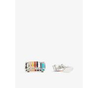 Paul Smith Mens Paul Smith Mini Striped Metal Cufflinks Multicolour