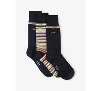 Paul Smith Mens Paul Smith Signature Gold Striped 3-Pack Cotton-Blend Socks Multicolour