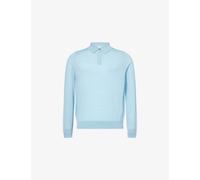 Paul Smith Mens Paul Smith Signature-Striped Long-Sleeve Wool Polo Top Blue M