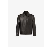 Paul Smith Mens Paul Smith Straight-Fit Leather Jacket Dark Brown M