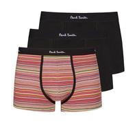 Paul Smith Men's Ps Organic-Cotton Black 'Signature Stripe' Mix Boxer Briefs Three Pack, M