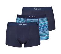 Paul Smith Men's Ps Organic-Cotton Blue 'Signature Stripe' Mix Boxer Briefs Three Pack, Navy, L