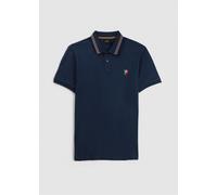 PAUL SMITH Mens Regular Fit Zebra Poloshirt Embossed In Dark Blue Mens Clothing Size: L, Colour: Navy Fabric