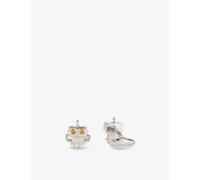 Paul Smith Mens Silver Robot Crystal-embellished Metal Cufflinks 2x1.2cm