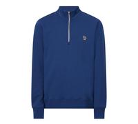 Paul Smith Mens Zebra Logo Quarter Zip Neck Sweatshirt, Mid Blue Jumper MID BLUE S