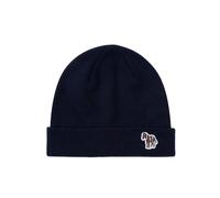Paul Smith Mens Zebra Logo Ribbed Lambswool Beanie, Navy Hat NAVY O/S