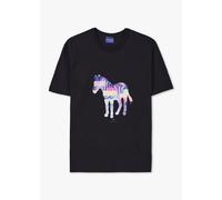 PAUL SMITH Mens Zebra Print T-Shirt In Black Mens Clothing Size: XXL, Colour: Black Fabric