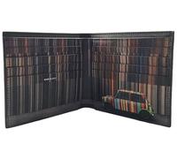 Paul Smith 'Mini Stripe' Mens Billfold Wallet in Black Leather