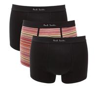 Paul Smith Mens 3 Pack Boxer Shorts Logo Branded Cotton Boxers in Black Stripe